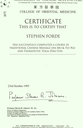 TCM Massage Certificate